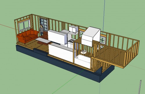 Tiny House Layout Transparent Starboard Wall