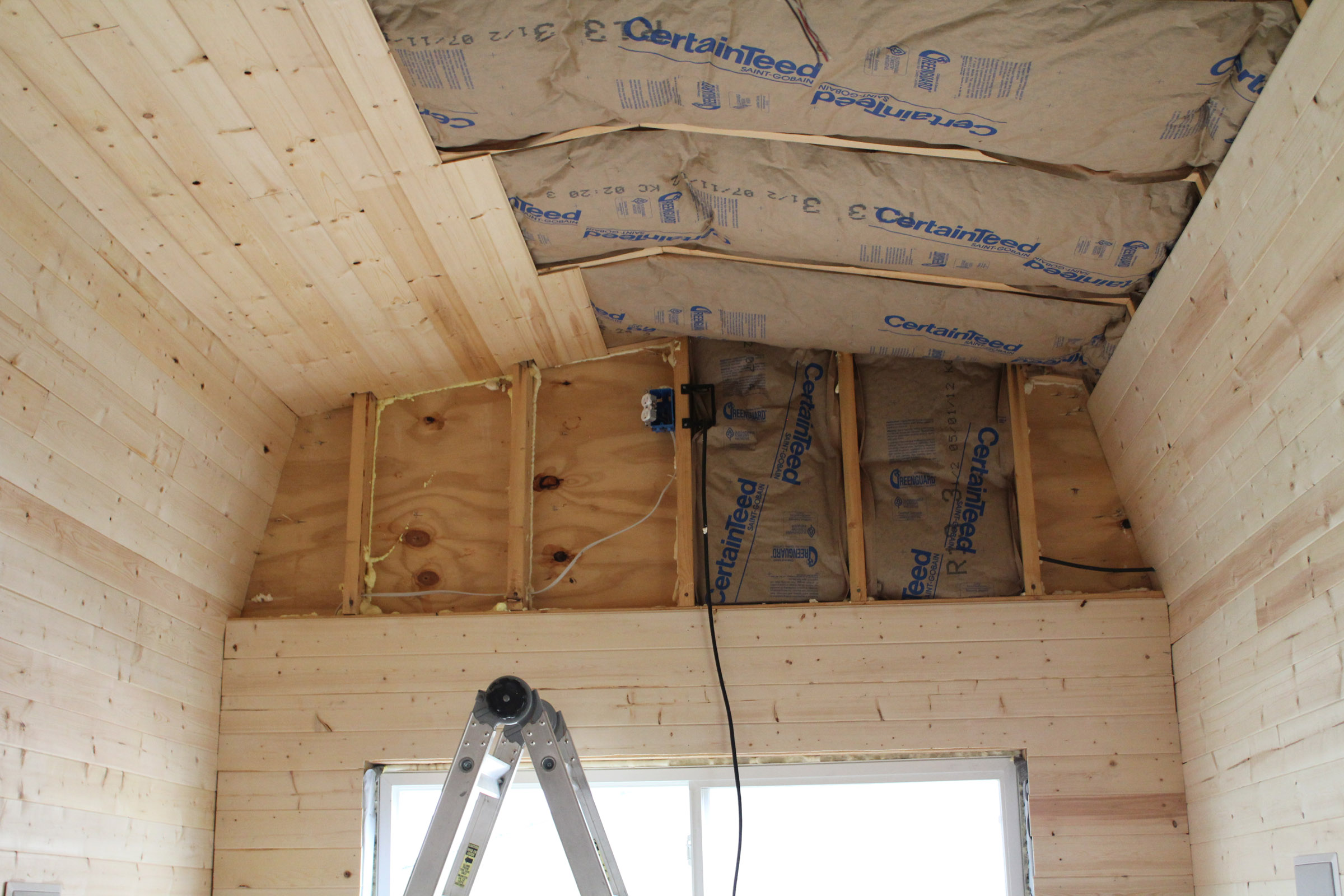 Insulation And Pine Board Tiny House Fat Crunchy