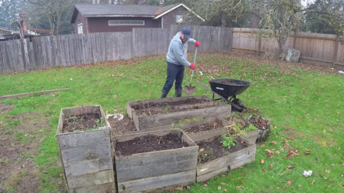 digging up a garden box